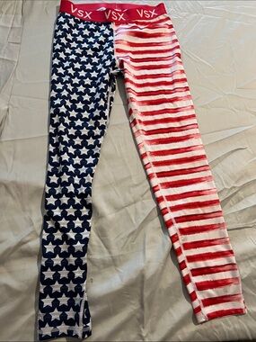 VSX Kids Red, White & Blue Star and Stripe Leggings